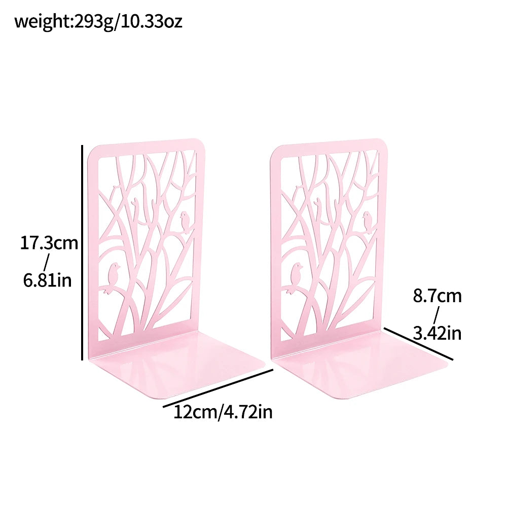 2Pcs Pink Tree Bookends