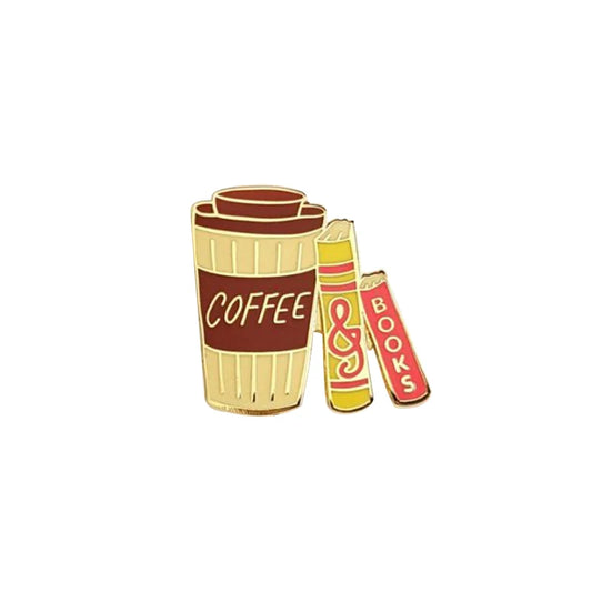 Coffee & Books Enamel Pin