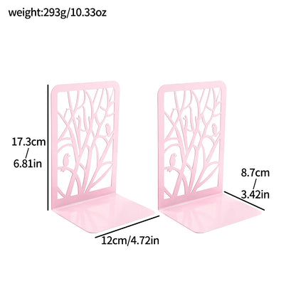 2Pcs Pink Tree Bookends