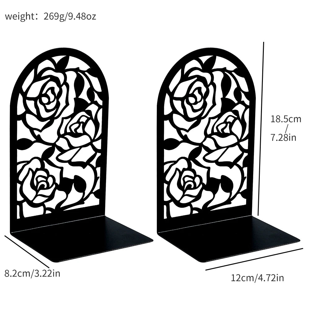 2Pcs Rose Book Ends
