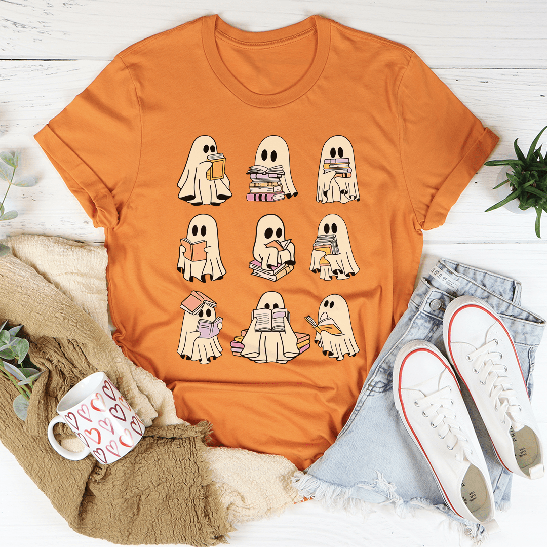 Halloween Ghost Book Lover Tee-1